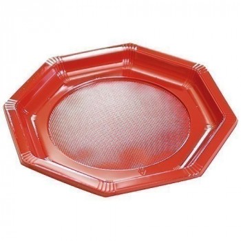 Assiette octogonale bordeaux ø 24 cm x50