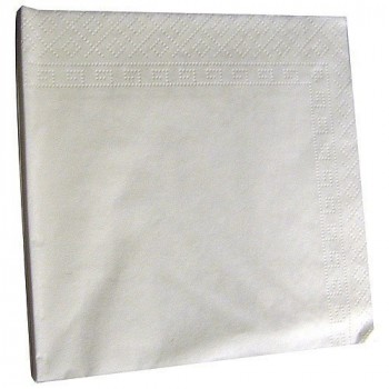 SERVIETTE OUATE 2 PLIS BLANC 30x30 CM X100