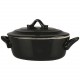 Mini cocotte ovale en faience noire 25 cl