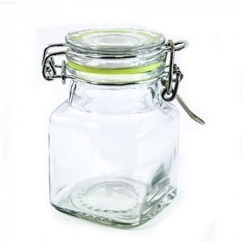 Bocal Carre en Verre Joint Vert Fluo 11 cl  x12
