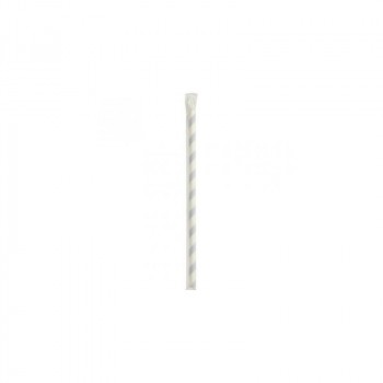 PAILLE PAPIER RIGIDE TWIST BLEU 196X6MM X100