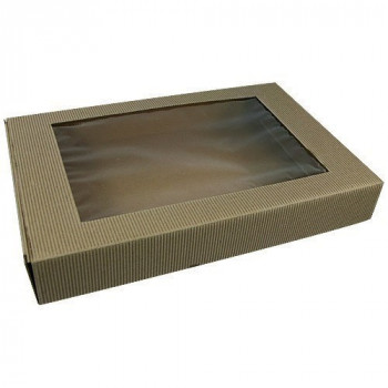 Coffret repas kraft brun avec fenêtre 450x290x70 mm
