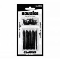 BOUGIES PAILLETEES NOIR X10