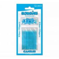 BOUGIE PAILLETEES BLEU X10