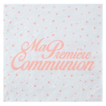 SERVIETTE COMMUNION CORAIL X20