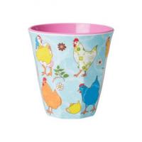 TASSE IMPRIME POULE BLEU MEDIUM