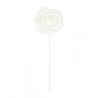 SET 2 ROSES BLANCHES SUR TIGE DIA 10CM