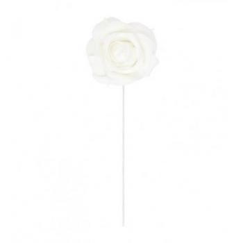 SET 2 ROSES BLANCHES SUR TIGE DIA 10CM
