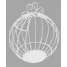 BOULE OUVERTE EN METALE BLANCHE 19X16CM