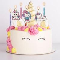 BOUGIES ANNIVERSAIRE LICORNE (12 bougies+3 bougies figurines)