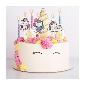 BOUGIES ANNIVERSAIRE LICORNE (12 bougies+3 bougies figurines)