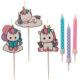 BOUGIES ANNIVERSAIRE LICORNE (12 bougies+3 bougies figurines)