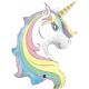 BALLON ALU TETE DE LICORNE MACARON 39"99CM
