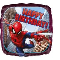 BALLON ALU CARRE SPIDERMAN HAPPY BIRTHDAY 43CM