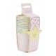 GOBELETS FESTONNES 200ML ROSE PASTEL ET OR  X8