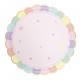 ASSIETTES FESTONNEES 23 CM ROSE PASTEL ET OR X8