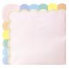 SERVIETTES FESTONNEES 33X33CM ROSE PASTEL ET OR X16