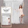 RIDEAU FRANGES METALLIQUE BLANC