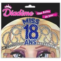 DIADEME MISS 18 ANS BLEU