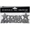 LETTRE JOYEUX ANNIVERSAIRE ARGENT DECO DE TABLE