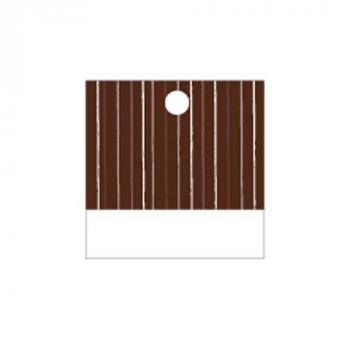 ETIQUETTE CARREE MARRON 3CM DECO X25