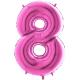 BALLON ALU CHIFFRE 8 FUSHIA 26"66CM