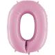 BALLON ALU CHIFFRE 0 ROSE PASTEL 26"66CM