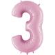 BALLON ALU CHIFFRE 3 ROSE PASTEL 26"66CM