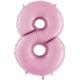 BALLON ALU CHIFFRE 8 ROSE PASTEL 26"66CM