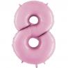 BALLON ALU CHIFFRE 8 ROSE PASTEL 26"66CM