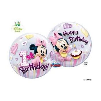 BALLON BUBBLE DYSNEY MINNIE 1 AN 22" 56cm