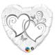 BALLON ALU COEUR BLANC ARGENT 18" 46cm