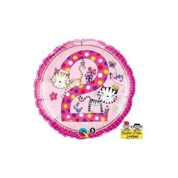 BALLON ALU ROND AGE 2 RACHEL ELLEN PETIT CHAT18" 46cm