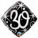 BALLON ALU CARRE HAPPY BIRTHDAY 30 NOIR ET GRIS 18" 46cm