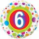BALLON ALU ROND AGE 6 RONDS MULTI 18" 46cm