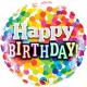 BALLON BIRTHDAY ROND CONFETTI 9''