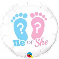 BALLON ALU HE OR SHE 18" 46cm