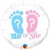 BALLON ALU HE OR SHE 18" 46cm