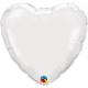 BALLON ALU COEUR BLANC 18" 46cm