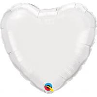 BALLON ALU COEUR BLANC 18" 46cm