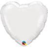 BALLON ALU COEUR BLANC 18" 46cm