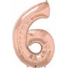 BALLON ALU CHIFFRE 6 ROSE GOLD 34" 86cm
