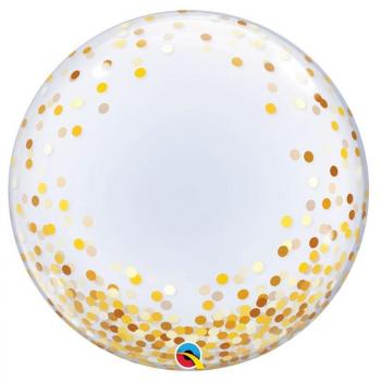BALLON BUBBLE CONFETTI OR 24"61CM