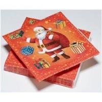 SERV OUATE 33X33CM 3 PLIS PERE NOEL