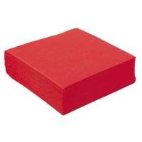 SERVIETTES 2 EPAISSEURS 25X25CM ROUGE X50