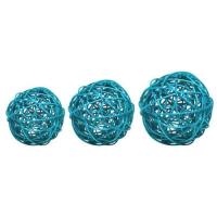 SACHET 9 BOULES ROTIN TURQUOISE