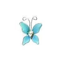 PAPILLON X10 TURQUOISE BORDE FIL ALU