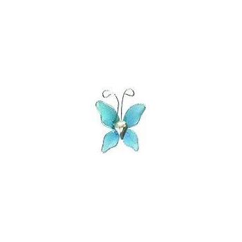 PAPILLON X10 TURQUOISE BORDE FIL ALU