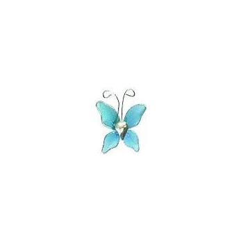 PAPILLON X10 TURQUOISE BORDE FIL ALU