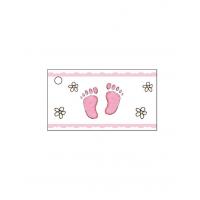 ETIQUETTE POUR BONBONNIERE X10 PETITS PIEDS ROSES